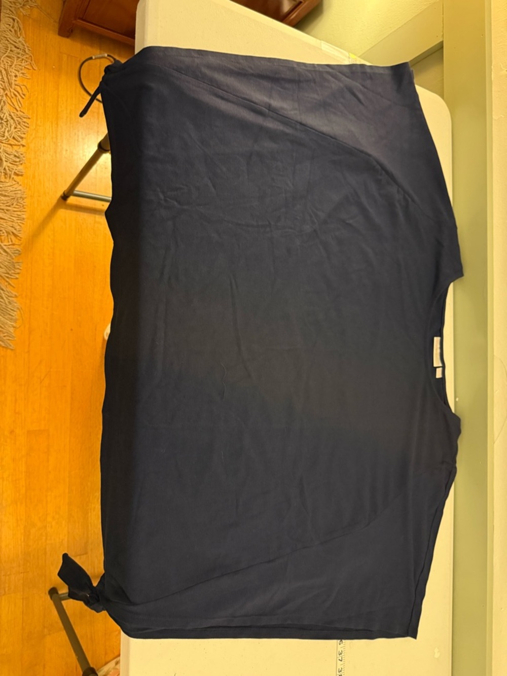 Navy Women's Poncho Top - Classic Draped Style - Picture 8 of 11
